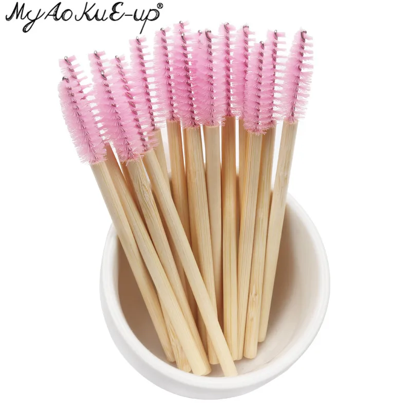 Wooden Makeup Mascara Brushes Wand Disposable Cosmetic Makeup Eyebrow Brush Appl - £19.71 GBP