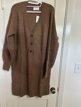 Old Navy Brown Knit Long Line Oversized Sweater Size Large Tall - £23.65 GBP