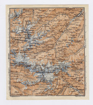 1910 Antique Map Of Vicinity Of Zuckerhütl / Stubai Alps / Tyrol Austria - £17.05 GBP