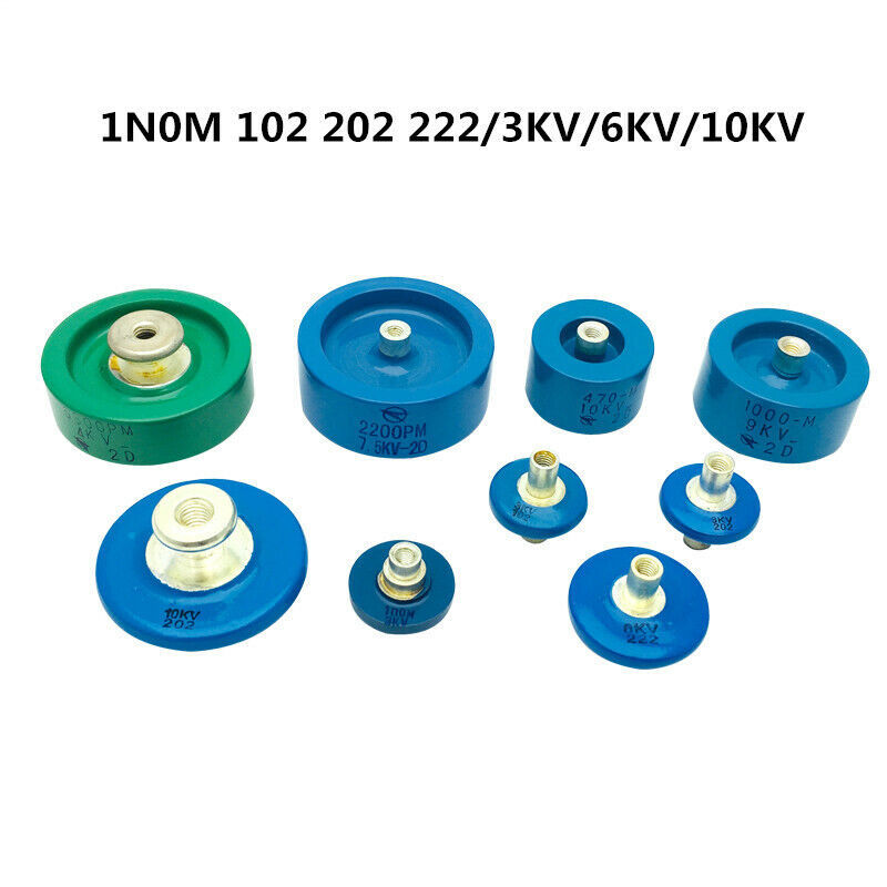 1N0M 102 3KV, 222 6KV, 10KV 2200PF High Voltage Ceramic Button Filter Ca... - $5.71+