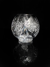 Faberge  Clear Crystal  Footed Rose Bowl Vase Measures 5.75&quot; H x 6&quot; W - £219.82 GBP