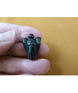 Y-ANG-503) 1&quot; Black Onyx little Guardian Angel GEMSTONE figurine pocket ... - £6.75 GBP