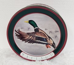 Vintage Christmas Cookie Candy Gift Tin MALLARD Unmarked 10&quot; x 4&quot; - £6.06 GBP