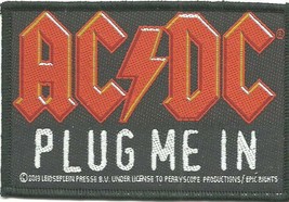 AC/DC Plug Me In 2019 Woven Sew On Patch Official Merchandise Angus Young - £3.98 GBP