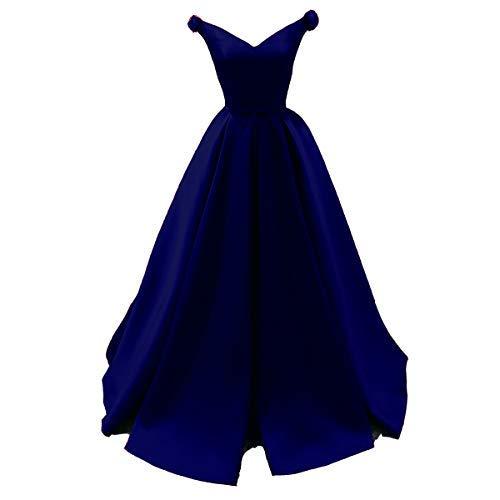 Custom Made Off The Shoulder V Neck Formal Prom Evening Dress Royal Blue