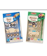 Melissa &amp; Doug Monster Truck &amp; Race Car Wood Toy Crafts Build and Paint ... - $489.71 MXN