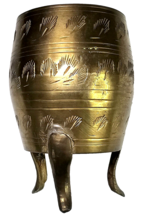 Vintage Brass Mini Egg Shaped Cauldron Candle Incense Holder 3.5in tall India - £9.24 GBP