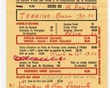 Brasserie Lipp Menu Boulevard Saint Germain Paris France 1960&#39;s - £61.50 GBP