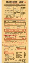 Brasserie Lipp Menu Boulevard Saint Germain Paris France 1960&#39;s - £61.64 GBP