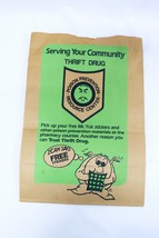 ORIGINAL Vintage Thrift Drug / Mr Yuk 12x17&quot; Brown Shopping Bag Antique ... - £23.70 GBP