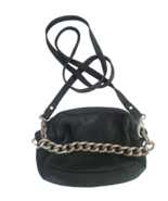 Gianni Chiarini Unisex Mini Leather Pouch Crossbody Zip Chunky Chain Got... - $38.29 CAD