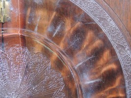Pink Depression Glass 8&quot;+ unknown pattern sunflower fan luncheon Antique - $17.09