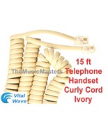 Ivory Almond 15ft Telephone Handset Receiver 4P4C Cable Curly Cord Wire ... - £6.64 GBP