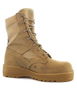 HOT WEATHER VENTED MILITARY TAN ARMY COMBAT BOOTS VIBRAM SOLES 13R REGULAR - £52.83 GBP