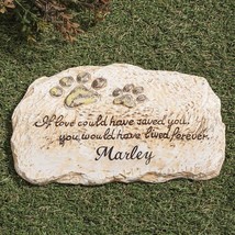 Pet Memorial Cemetery Stepping Stone PERSONALIZED Dog Cat Paw Print Grave Marker - £33.44 GBP