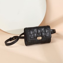 Mihaivina Women Leather Fanny Pack Waist Belt Bag Retro Plaid Chest Bags Female  - £30.05 GBP