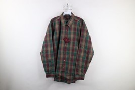 Deadstock Vintage 70s Macys Mens XL Single Needle Tailored Button Shirt Plaid - $79.15