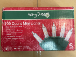 Christmas Holiday 100 Clear Incandescent Mini Lights Set Indoor Outdoor ... - £9.96 GBP