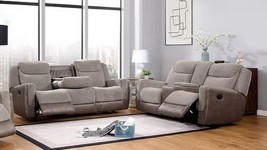 Horley 2-Piece Contemporary Reclining Set in Two-Tone Brown - $1,848.00