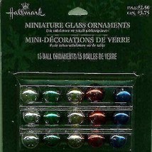 Miniature Glass Hallmark Ornaments Blue Red Gold Green White - $28.08