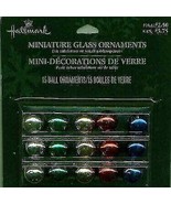 Miniature Glass Hallmark Ornaments Blue Red Gold Green White - £21.93 GBP