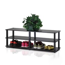 Modern 3-Shelf Espresso Black Shoe Rack - Holds up to 18 Pair of Shoes - £90.15 GBP