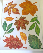 Window Clings Thanksgiving Fall Autumn Harvest Leaves Leafs Orange Red G... - £14.10 GBP