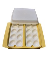 Vintage Tupperware Deviled Egg Keeper Carrier Storage Holder Harvest Gol... - £10.37 GBP