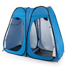 Oversized Pop Up Shower Tent with Window Floor and Storage Pocket-Blue - Color: - £125.57 GBP