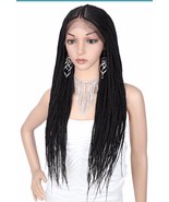 Hand Braided Synthetic Lace Front Fulani Cornrow Box Braids Wigs With Ba... - £127.33 GBP