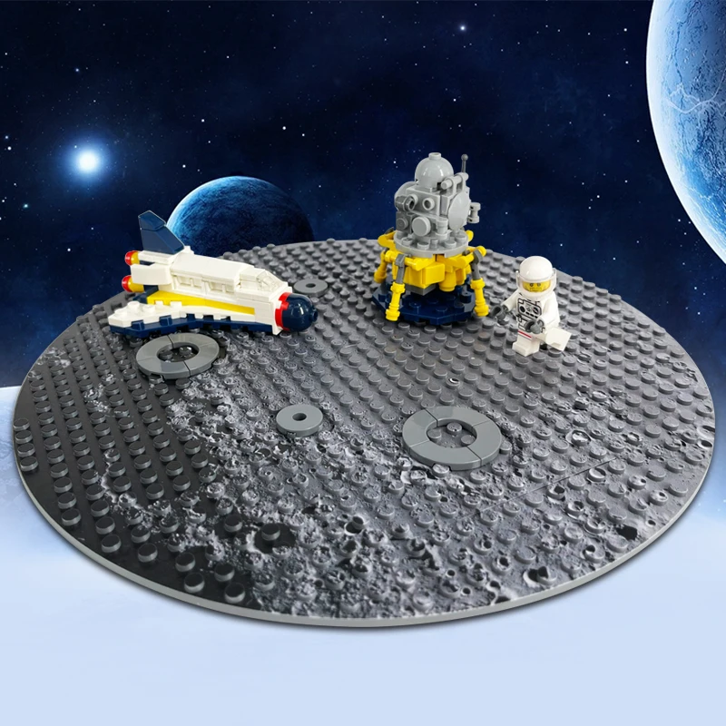 New 32X32 Dots Round Square Building Blocks Base Plate Space Moon Bricks Plate - £10.58 GBP
