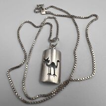 Vintage 925 Sterling Silver Cat Pendant Necklace, Handcrafted Feline Cha... - $98.00