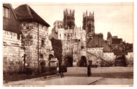 Bootham Bar and the Minster York United Kingdom Black And White Postcard - £7.00 GBP