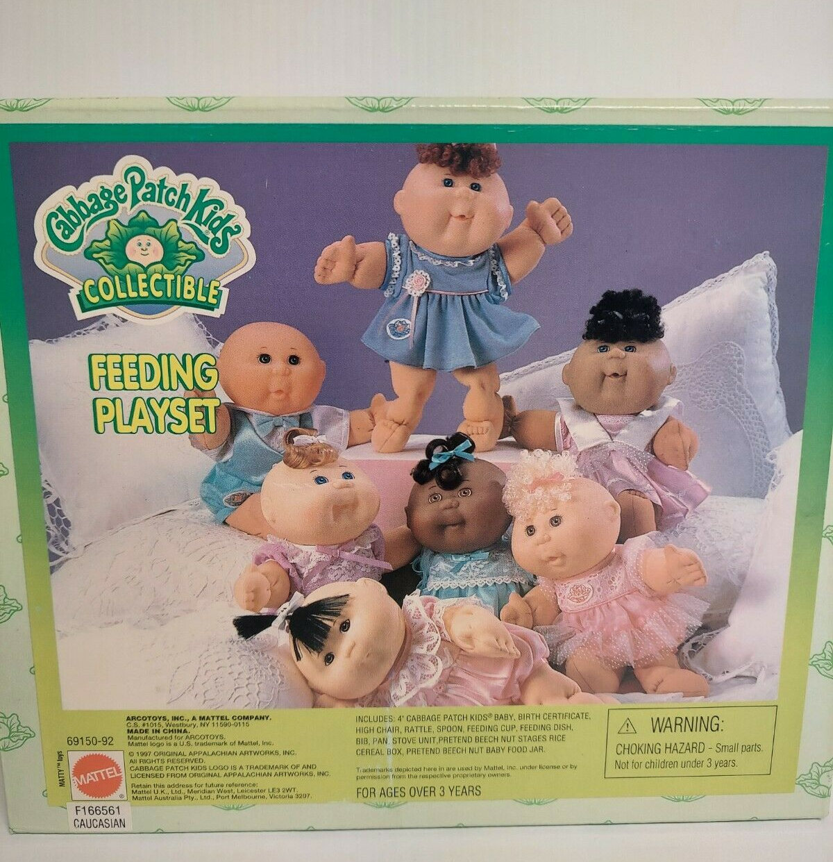 Vintage 1997 Cabbage Patch Kids Collectible Caucasian Feeding Playset NEW Sealed - $39.55
