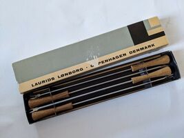 Set Of 4 MCM Laurids Lonborg Stainless Teak Fondue Forks Copenhagen Denm... - $20.38