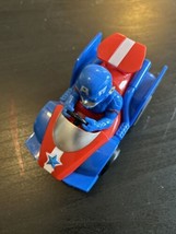 Marvel Super Hero Adventures Pullback Race Car - Captain America 4&quot; Long 3&quot; Tall - £9.43 GBP