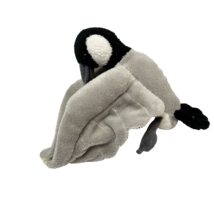Vintage Plush Gray White Black Duck Magnetic Wings Stuffed Animal 7&quot; - £7.93 GBP