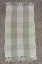 36x18 Green &amp; White Throw Area Rug Tassel Edge Checker Board Pattern - $19.99