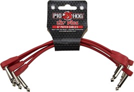 Pig Hog Lil Pigs 6 In Low Profile Patch Cables 4 Pack, Candy Apple Red - $33.93
