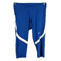 Womens Blue Tight Running Pants Medium Nike Capri Leggings - £23.15 GBP
