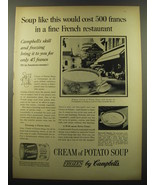 1959 Campbell&#39;s Cream of Potato Soup Ad - Soup like this would cost 500 ... - $18.49