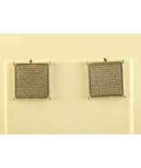 Vintage Sterling Silver Cluster Diamond Gemstone Square Shape Stud Earrings - £135.67 GBP