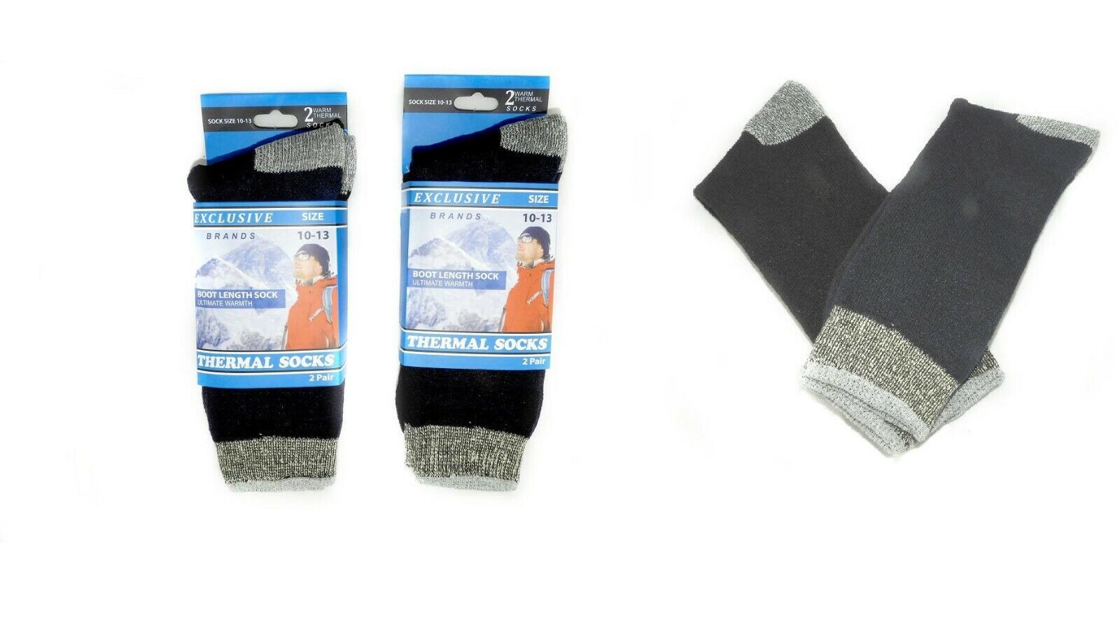 4 Pair Men&#39;s Warm Thermal Boot Length Socks High Cotton Blend - $13.73