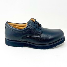 Bonanza 4&quot; Full Grain Tumbled Leather Black Plain Toe Mens Work Boots BA400 - £23.99 GBP