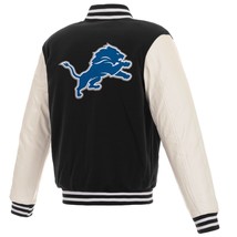 NFL Detroit Lions Reversible Fleece Jacket PVC Sleeves Embroidered Logos JHD - £111.90 GBP