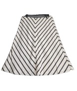 Talbots Womens Sz 12 Chevron Striped Lined A-Line Skirt Linen Blend Side... - $21.78