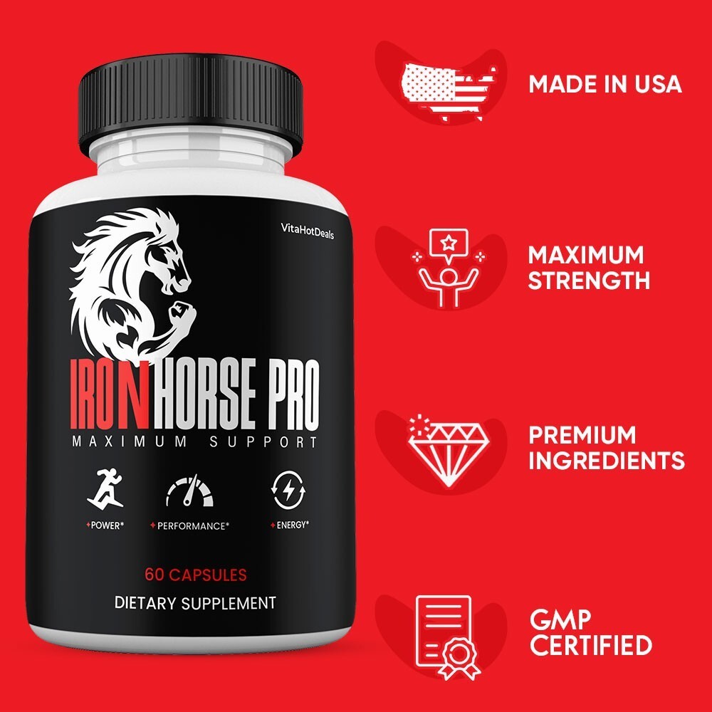 IronHorse Pro Capsules, Max Strength, IronHorsePro High Potency (1 pack) Item image 2