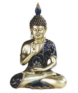 Buddha 88285 Meditating Statue Figurine Resin Blue Robe Gold 11.25&quot; H - $53.46