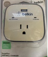 NEW BELKIN SURGEPLUS SURGE PROTECTED USB WALL CHARGER PLUS PLUG 2.1 AMP ... - $18.99
