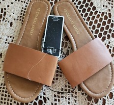 Charles Albert ~ Slip On ~ Open Toe ~ BROWN Strap Sandals ~ Ladies S (5/6) - $20.00